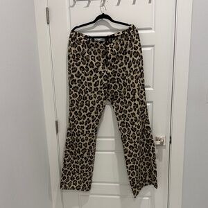 Zara Leopard Print Pants - Brown and Black